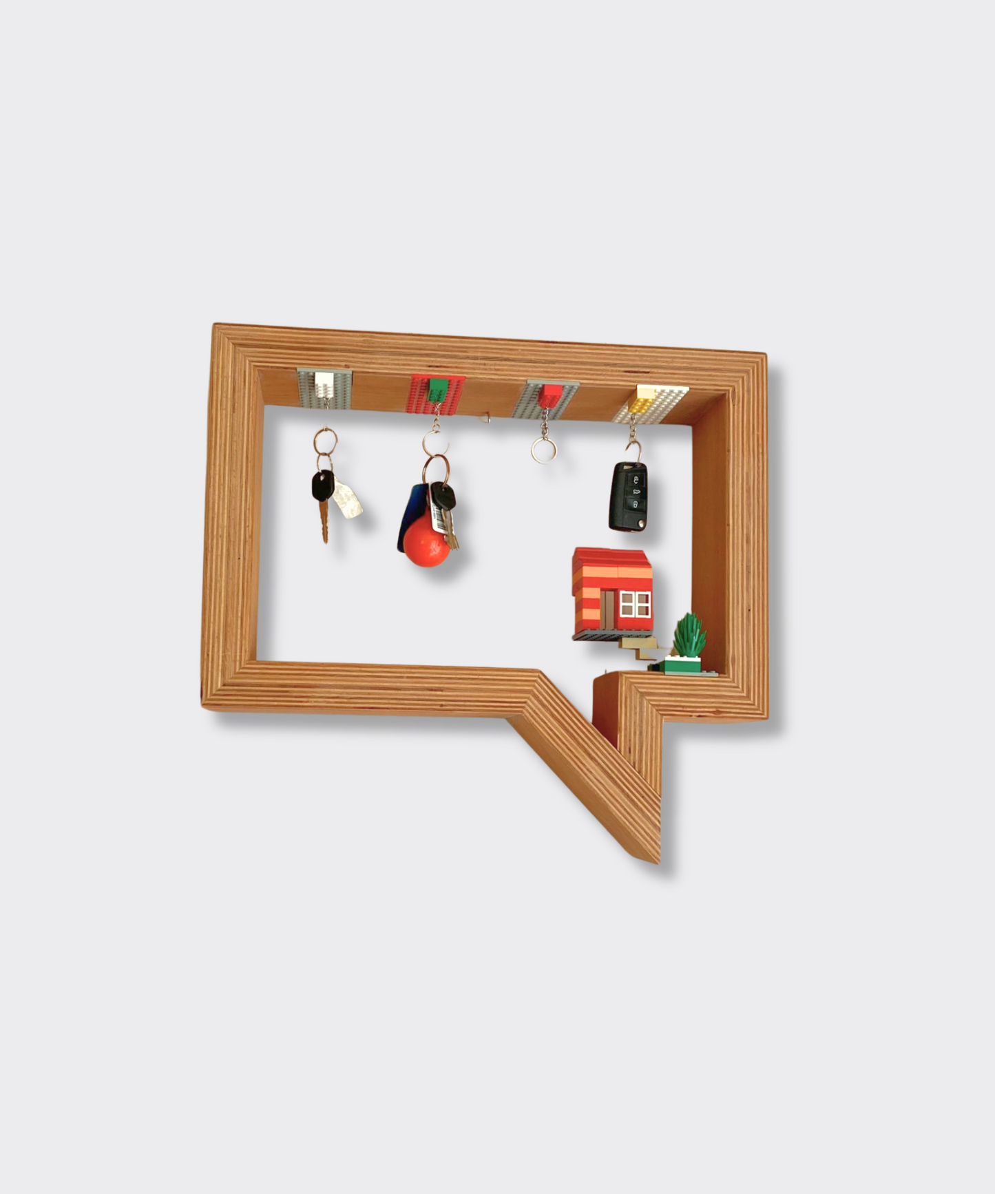 Praatwolk van hout met LEGO