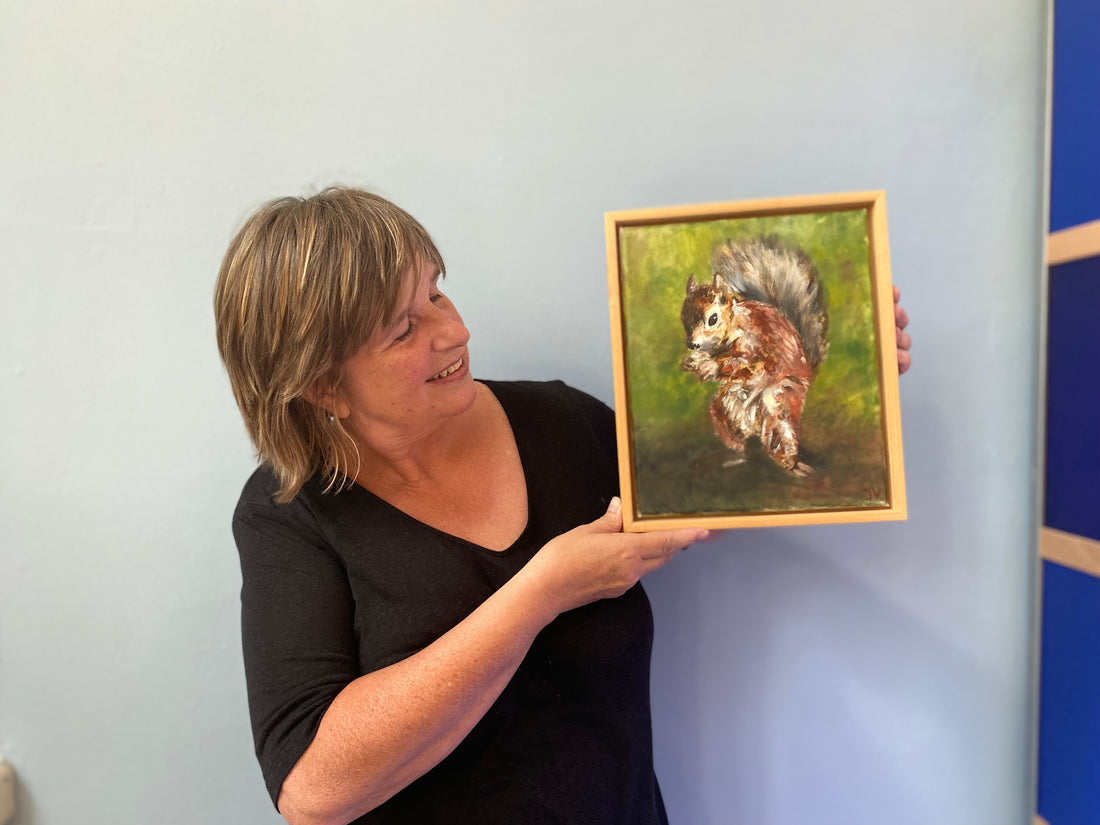 kunstwerk van Jacqueline Vink. Titel: Eekhoorn 